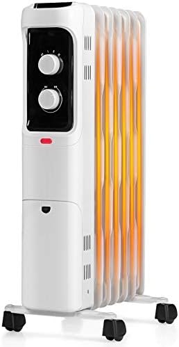 Tangkula 1500W Oil Filled Radiator Heater with 3 Heat Settings