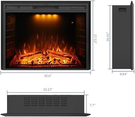Dreamflame 36 Inch Electric Fireplace with Remote Control