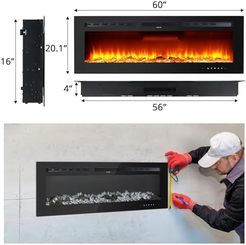 Takywep Electric Fireplace Heater with Remote Control
