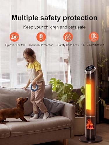 Uthfy 38 Electric Space Heater with Flame and Remote Control