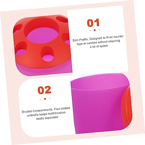 VOSAREA Toothbrush Holder with Purple Base Organizer 1