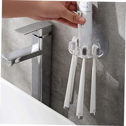 Healifty 5Pcs Wall Mounted Toothbrush Holder Organizer