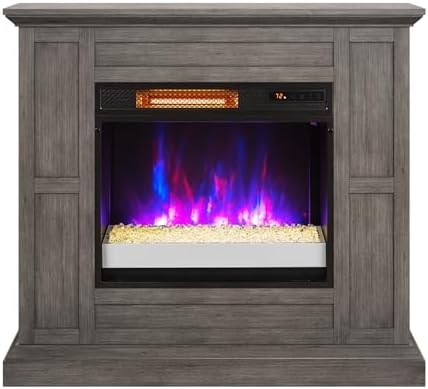 Duraflame Wall Mantel Electric Fireplace Weathered Gray