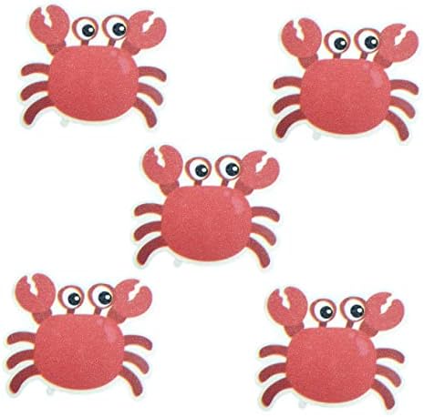 LIFKICH Non-Slip Bathroom Stickers 5pcs Cartoon Crab Design