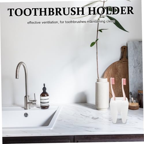 HOOTNEE 2pcs Tooth-Shaped Toothbrush Holder