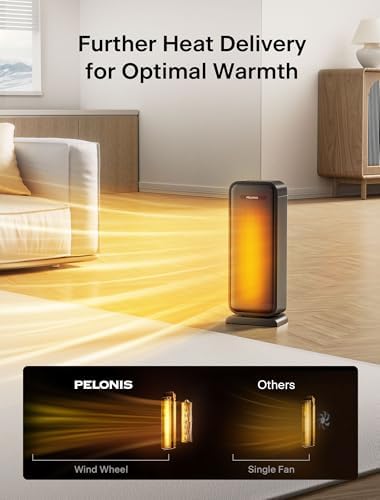 PELONIS Space Heater with 75 Oscillation Remote Control