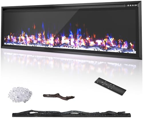 Weyderk 60 Electric Fireplace with Remote Control