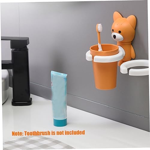 Kids Cartoon Fox Toothbrush Holder with Suction Cup