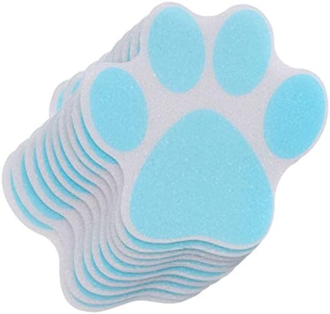 Mipcase Anti-Slip Shower Stickers 10pcs Blue Paw Print Decals