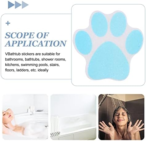 Mipcase Anti-Slip Shower Stickers 10pcs Blue Paw Print Decals