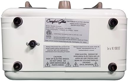 Comfort Glow EUH341 Electric Space Heater 5200 Btu
