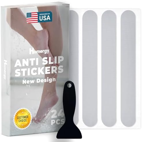 Homergy Non-Slip Bathtub Stickers 24PCS Grey