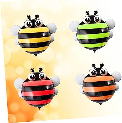 Hemobllo 4pcs Cartoon Honeybee Toothbrush Holder with Suction Cup 1