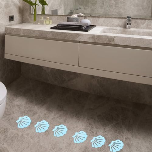 HOLIDYOYO Non-Slip Bathtub Stickers - 12pcs Shell Shaped Safety Treads