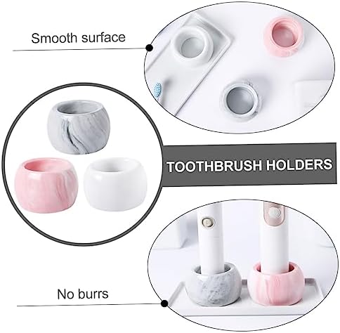 Amosfun 3pcs Marble Electric Toothbrush Holder