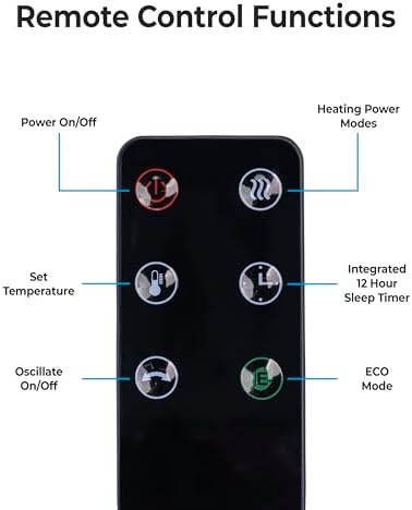 Comfort Zone 30 Inch Electric Room Heater with Remote Control