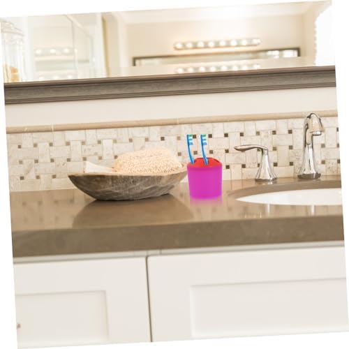 Cabilock Toothbrush Holder with Purple Base and Divided Compartments