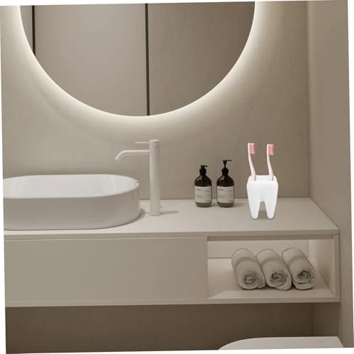 Cabilock 2pcs Cute Tooth Shaped Brush Holder