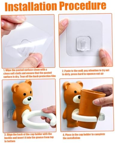 Kids Cartoon Fox Toothbrush Holder Wall Mount