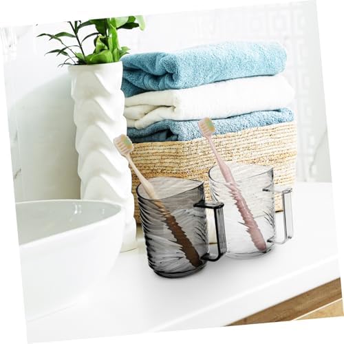 2-Pack Reusable Clear Toothbrush Holder with Handle 1
