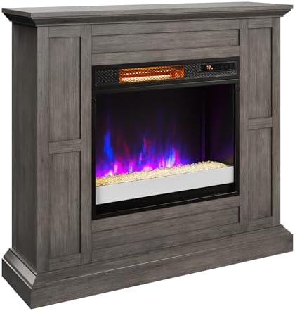 Duraflame Wall Mantel Electric Fireplace Weathered Gray