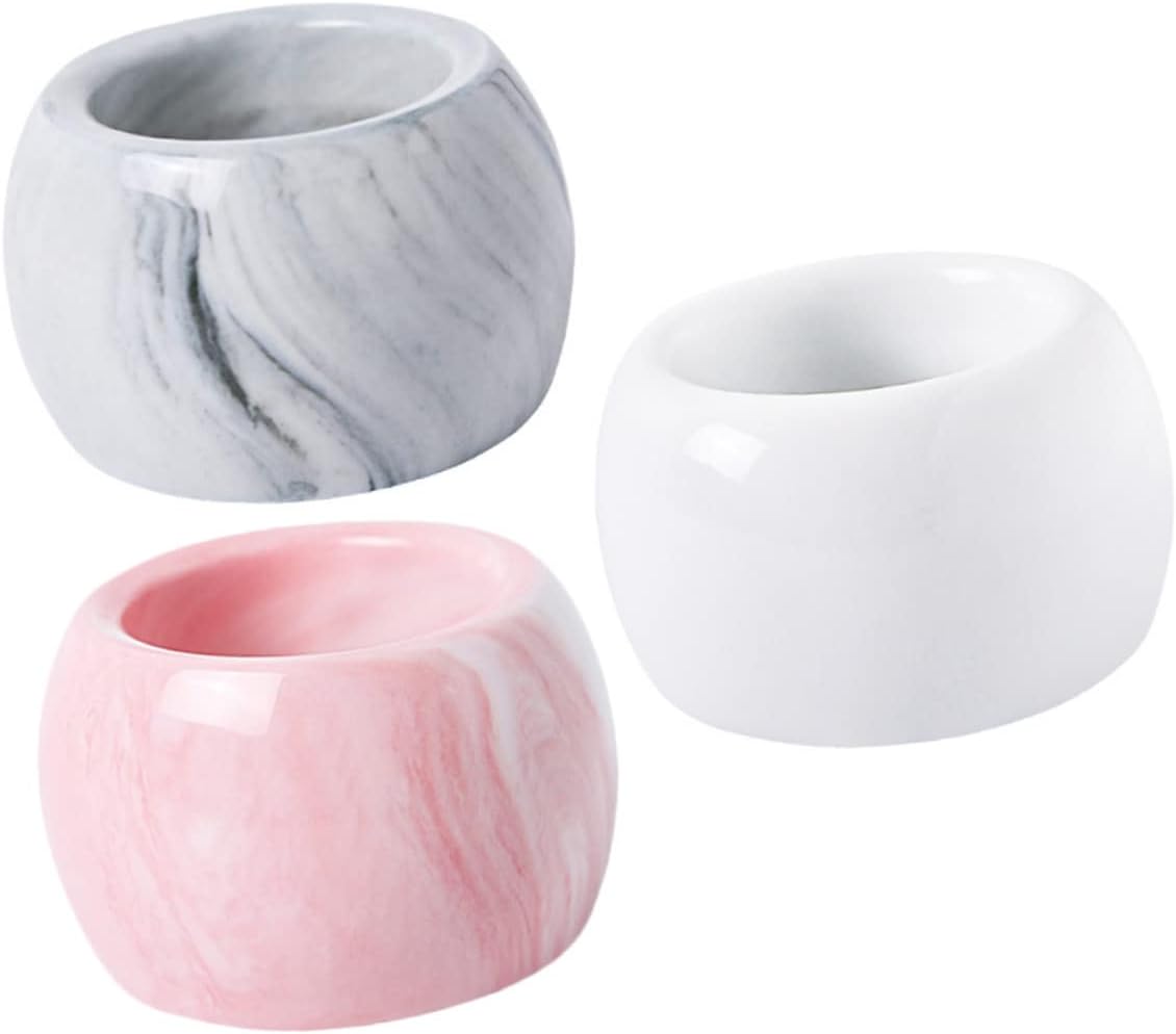 Ciieeo 3pcs Marble Toothbrush Holder Wall-Mounted 1