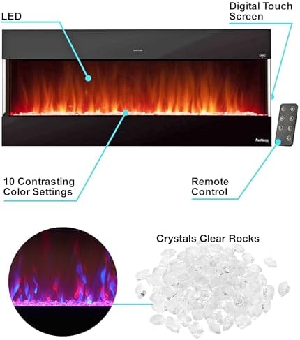 e-Flame USA Hampshire 50-inch Wall Mount LED Fireplace