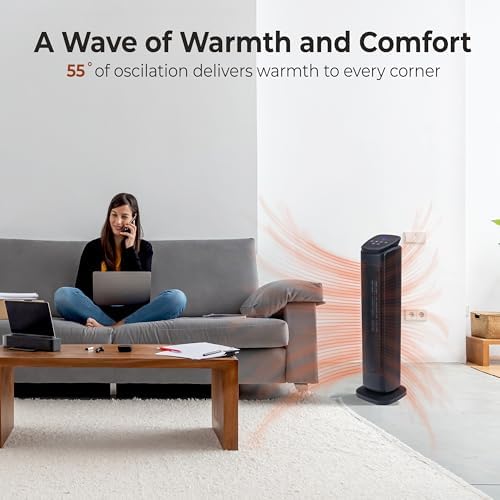 Comfort Zone 30 Inch Electric Room Heater with Remote Control