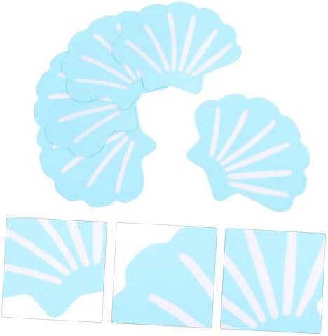 12Pcs Blue Shell Shape Non-Slip Bath Stickers for Kids Safety