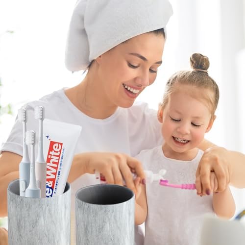 Marble Grey Ceramic Toothbrush Holder Set 1