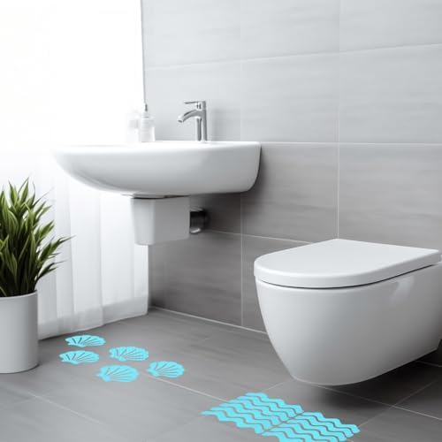 IBEQUEM 83 PCS Non Slip Bathtub Stickers Blue