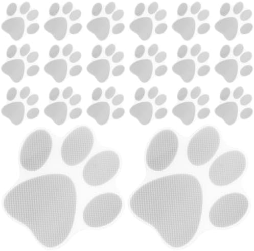 20 Pcs Non-Slip Bathtub Stickers with Grey Paw Prints