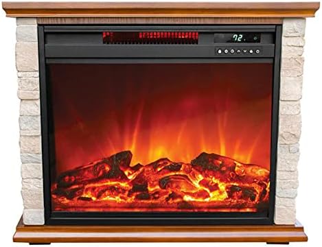 LifeSmart Global Electric Fireplace with 3 Heat Elements