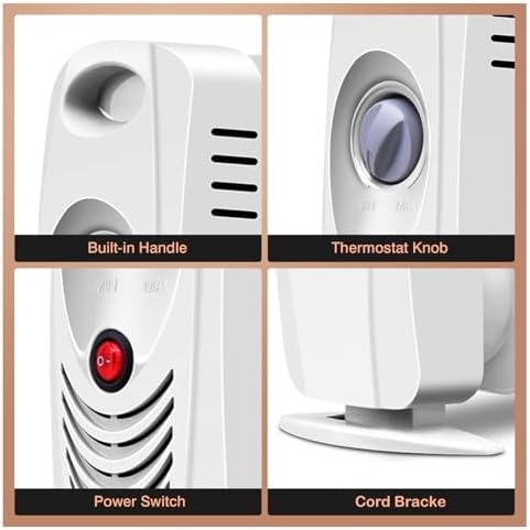 S AFSTAR 700W Oil Filled Radiator Heater with Thermostat