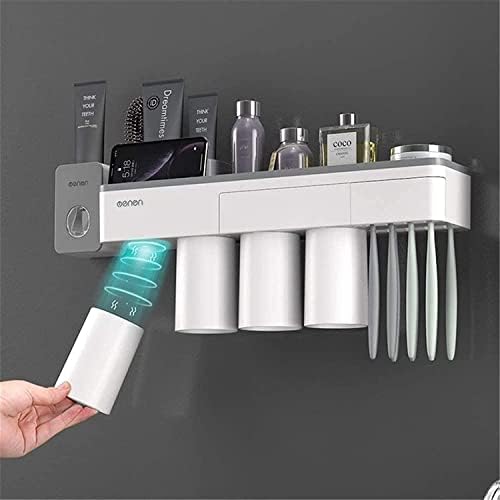 KAABETO Portable Toothbrush Holder with 2 Cups and Drawer
