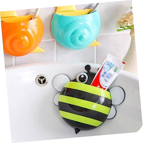 4pcs Cartoon Bee Toothbrush Holder for Bathroom and Travel Use