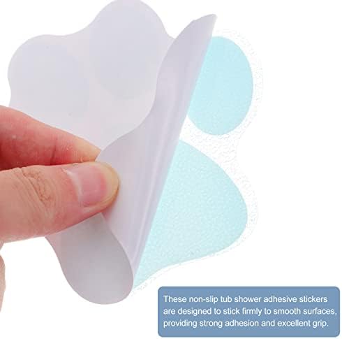 Mipcase Anti-Slip Shower Stickers 10pcs Blue Paw Print Decals