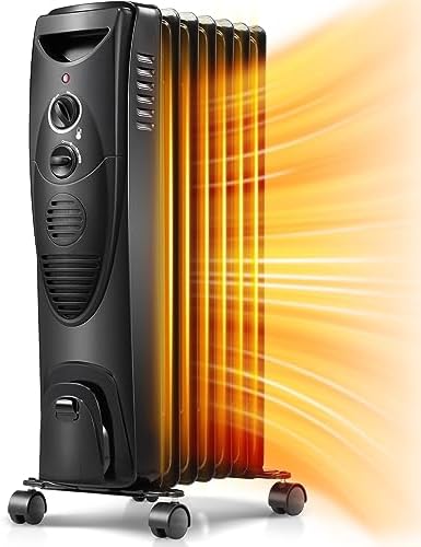 Kismile Portable Electric Radiator with 3 Heat Settings and Smart Thermostat