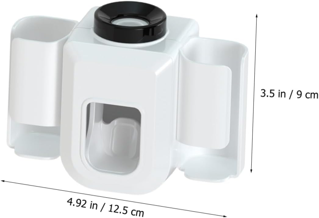 Amosfun 2pcs Wall Mounted Toothbrush Holder and Toothpaste Squeezer