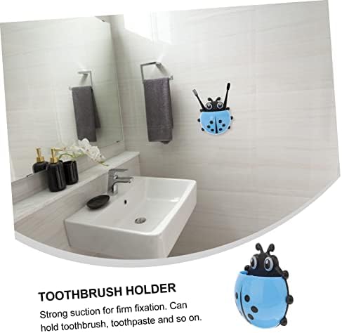 Veemoon Ladybug Toothbrush Cup Holder Wall Mount Suction
