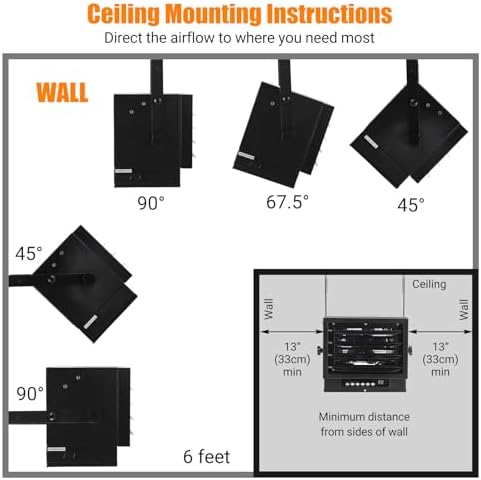 PioneerWorks 7500 Watt Ceiling Mount Garage Heater with Remote