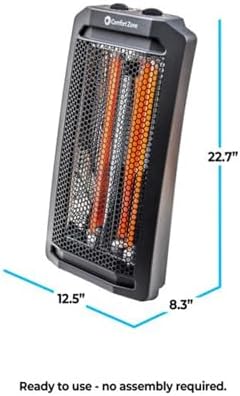 Comfort Zone Quartz Tower Heater with 2 Settings