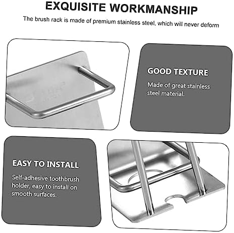 Stainless Steel Wall Toothbrush Holder with Adhesive