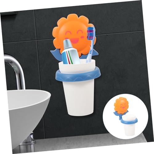 PartyKindom Wall-Mounted Toothbrush Holder with Sunflower Design