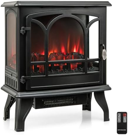 GOFLAME 23 Electric Fireplace Stove with 3-Level Flame and 6H Timer