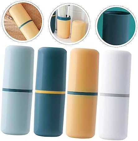 PACKOVE 4Pcs Portable Travel Toothbrush Holder Case with Toothpaste