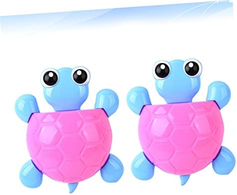 2Pcs Cute Turtle Suction Cup Toothbrush Holder for Bathroom Wall Mounted Organizer