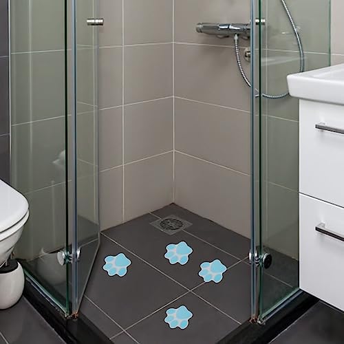 Mipcase Anti-Slip Shower Stickers 10pcs Blue Paw Print Decals