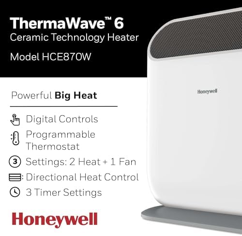 Honeywell ThermaWave 6 White Ceramic Space Heater with Programmable Thermostat