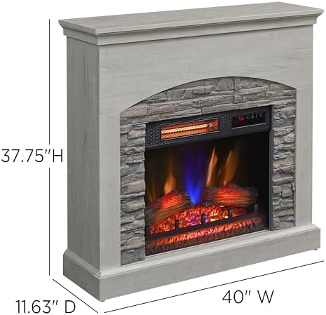 Duraflame Wall Mantel Electric Fireplace Fairfax Oak